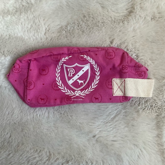 VS PINK | Y2K Pink Adorable Canvas Logo Cosmetic Bag - Picture 2 of 11